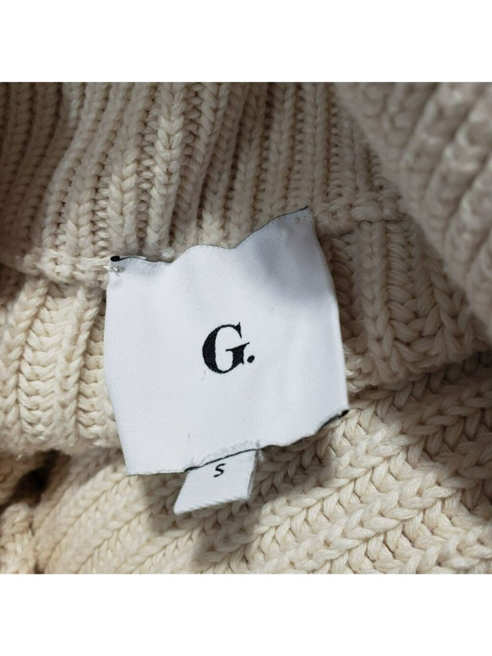 G. Label by Goop GWYN Cream Bella Button Bomber Cardigan Sweater Minimalist - Picture 9 of 16
